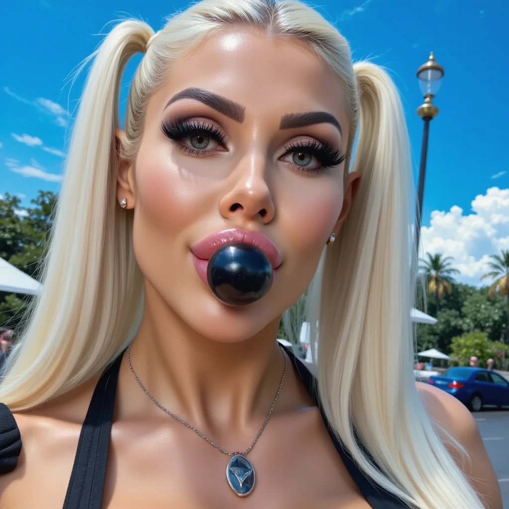 A woman with big tits is sucking a black cock, rubioe goddess, rubioe, sexy lips, Portrait of Nicole Aniston, big lips, nicole aniston, huge lips, stunning beautiful, a gorgeous rubioe, full scene shot, annoy, rubio, playful atmosphere, huge juicy lips, with big breasts, big juicy lips, thick lips, Awesome scene, extremely sexist