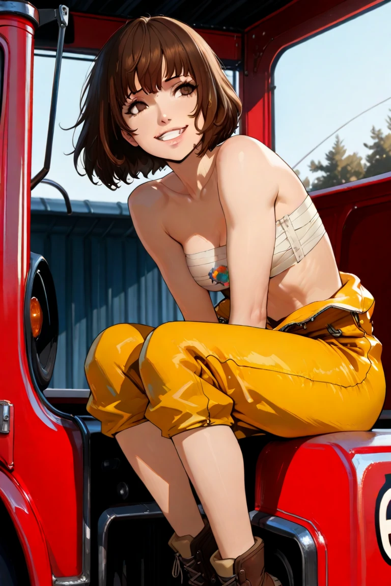 tracer, muslos, Tacones blancos, desnudo, pecas, vaqueros, tetas, session, chaqueta de cuero