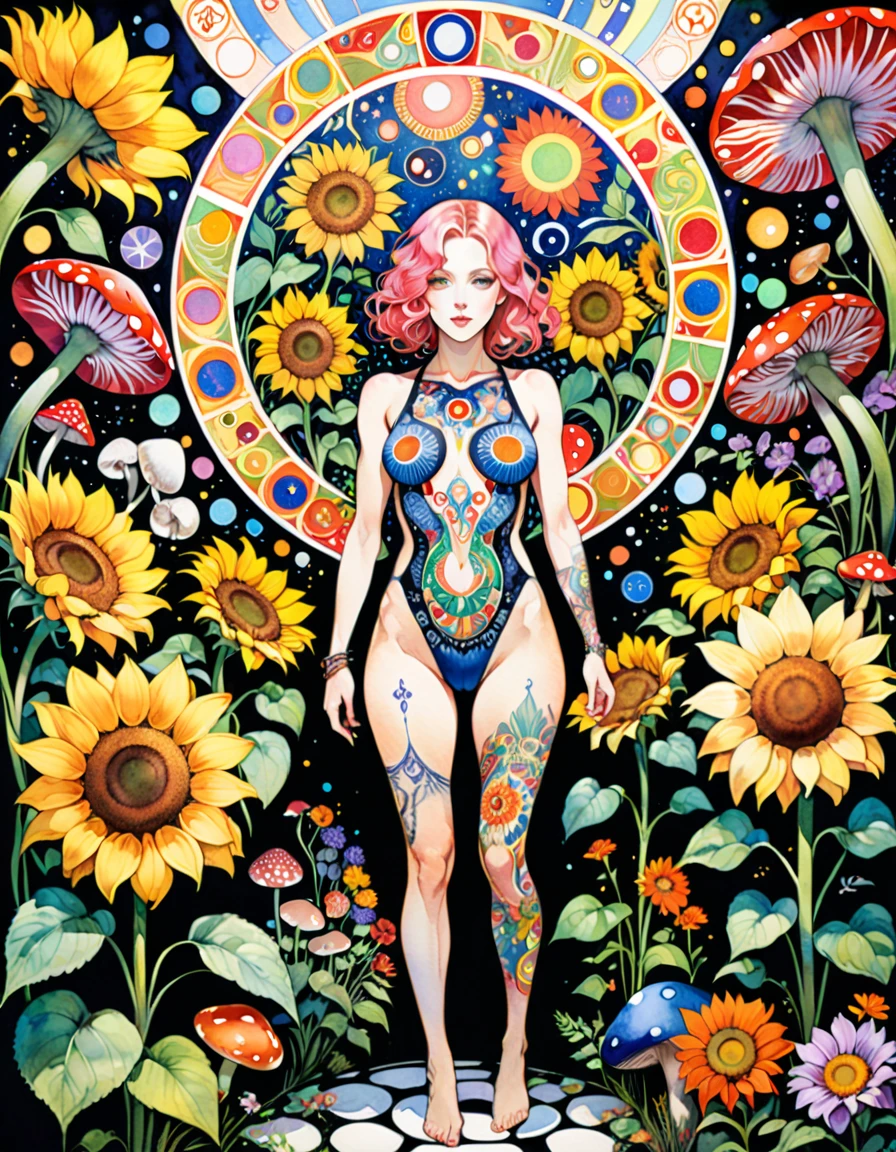 1woman, full body blonde tattooed punk alejandra guilmant thighs pastel colours 1960's psychedelic poster curvy full body panties shorthair pastelgoth beauty woman (highly detailed) (darren grealish)tomer hanuka (alphonse Mucha) Petra Collins indian matchbox art, decals typography and stickers jugendstil psychedelia, fine detail sharp modern classic cinematic