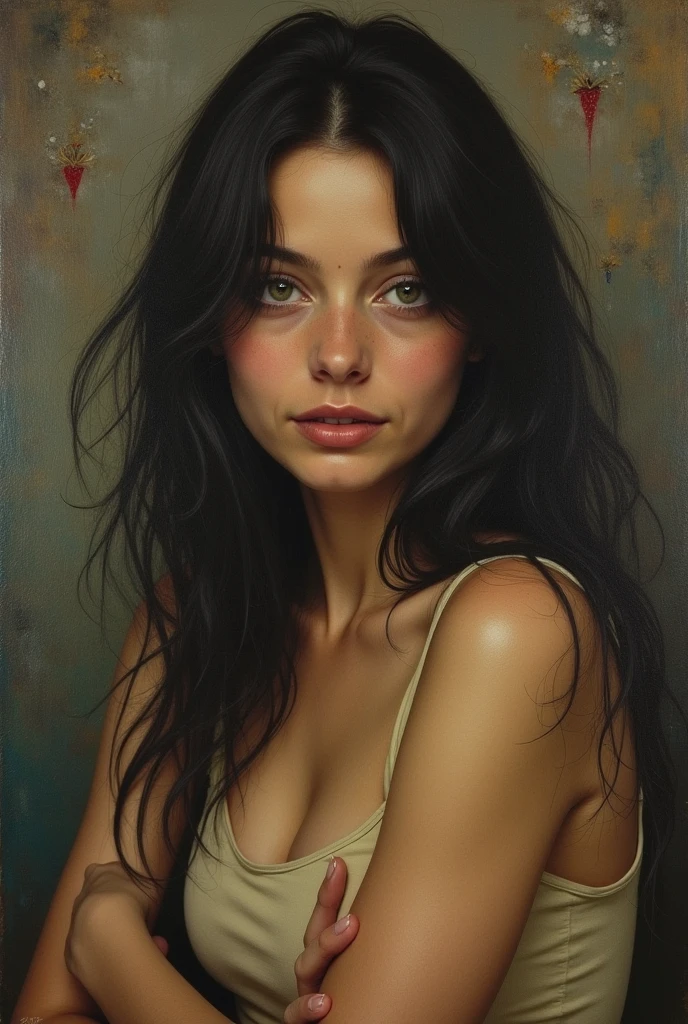 chiaroscuro technique on illustration of an elegant oldies , wet hair, vintage, eerie, matte painting, by Hannah Dale, by Harumi Hironaka, extremely soft colors, vibrant, highly detailed, digital illustrations , high contrast, dramatic, refined, tonal, emotional expression, golden ratio