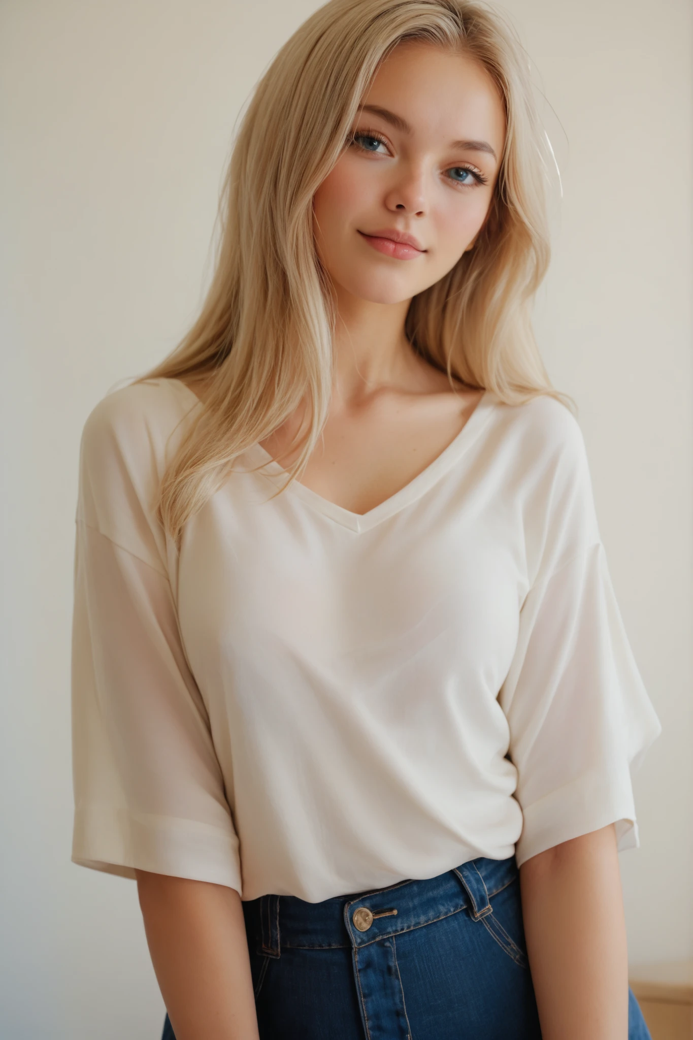 full_body, standing, sandals, (shirt), pants, (disney castle), (amyamyamy: 1.2), perfect face, (contact iris: 1.1), pale skin, skin pores , depth of field, perly breasts, covered nipples