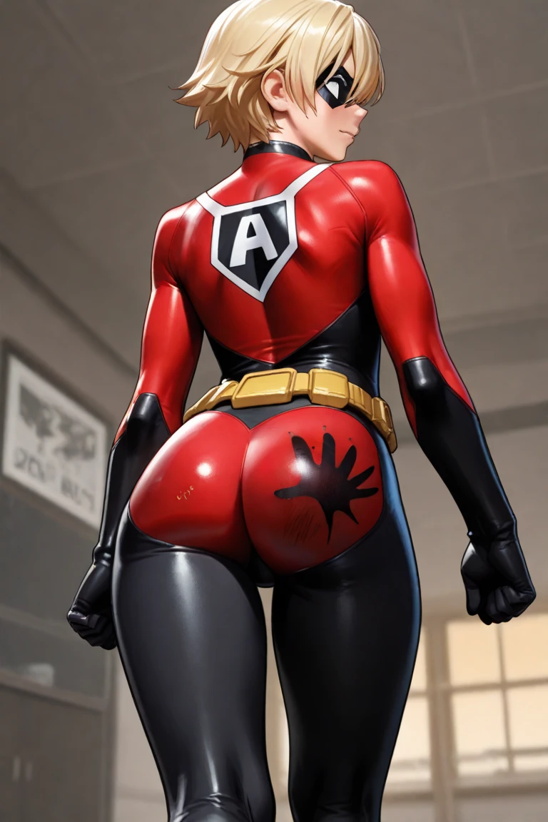 a sexy power ranger, big boot, dogstyle, big smile, angel cute face, realistic 4k, HDR, big ass