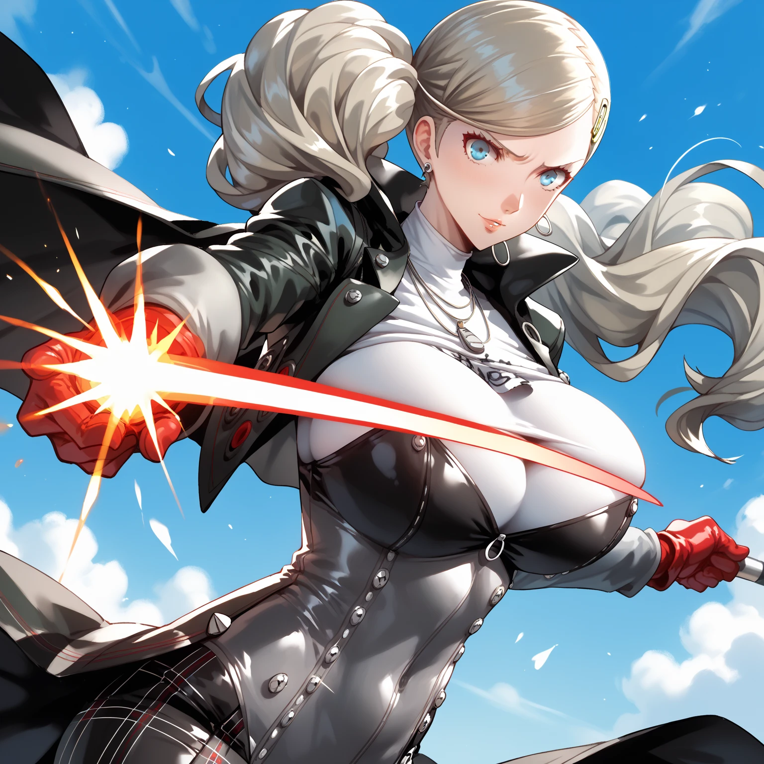 Elsa (Frozen) dentro do mundo de Jujutsu Kaisen detalhado, com roupa tema Jujutsu Kaisen, bem detalhado, fundo do Jujutsu Kaisen, mulher