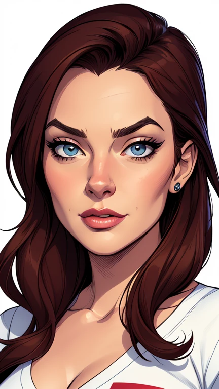 Cantona Kwon Bo-ah Imagem de desenho animado de uma mulher .cartoon style illustration, estilo de arte dos desenhos animados, estilo de arte dos desenhos animados, digital illustration style, design de personagens altamente detalhado, arte digital detalhada coragem, Forest fan art, Design de personagens de retrato, beautiful digital illustration, retrato de alta qualidade, Arte em quadrinhos, mulher jovem. Beautiful outlined eyes Medium large bust and wonderful sensual clothes. expression of sexual desire
