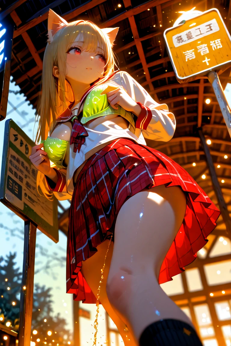 masterpiece, best quality, girl, 10yo, (petite), cowboy shot,
seductive smile, open mouth, squatting, magical girl costumes, (open clothes), (clothes lift), small breasts, nipples, pussy, comiket_cosplay_Hiroba, comiket_cosplay,