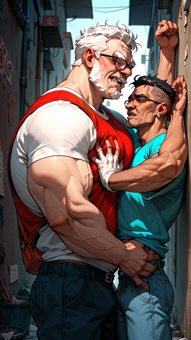sfv, realistically, Masterpiece artwork, Detailed scene of very busy indoor subway, Detailed background of VERY crowded subway train interior, Go bananas (Female 1) sexy americana ((uniforms)), (((The skirt is lifted)), (Gerry), (thick), (Expression of fear), His face was red, Old and young man touches woman 1 from behind,(((The old man pressed his chest against Woman 1's back))) big breasts and big breasts (((Put your waist behind you))),touch your chest
