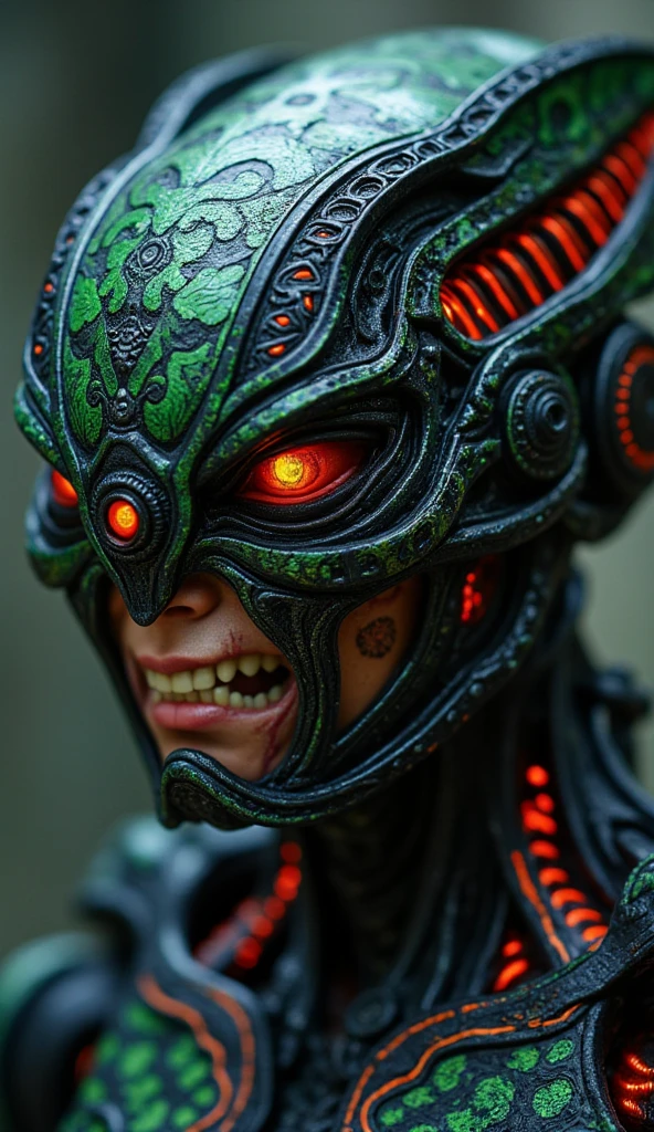 3D Rendering、Toy、Full body image、Asymmetric、Action Figures、1/6 Scale、12 inch size、Bad guy、artificial human world、(((The whole body is asymmetrical)))、The right half of the body is mechanical、Steampunk Style、Some parts glow in neon colors、(((The left side of the body is a creepy body with arteries and veins protruding)))、Unclean and unpleasant skin、Scary look、(((Full body image)))
