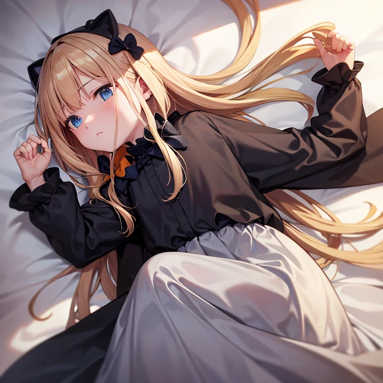 Masterpiece, (highest quality), Alone, (Young Woman), Solo, Blonde Long Straight Hair, Big, Dog Ears, (Golden Eyes), (Pajamas with green and white stripes), (More facial close-up images)), Looking very distressed, Eyes closed, Screaming, Mouth wide open, (Red cheeks)), (Very sweaty), (Very dark)), (Midnight Room))), On the bed, ( ((((feces)))))))