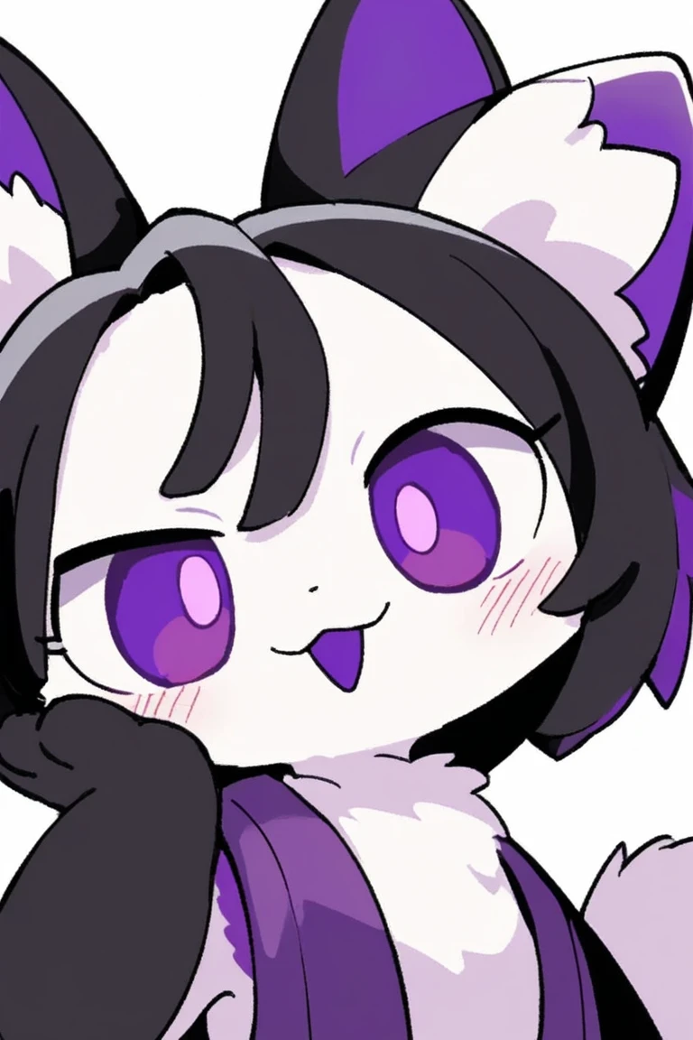the debt, furry, face very close to the viewer, White fur
