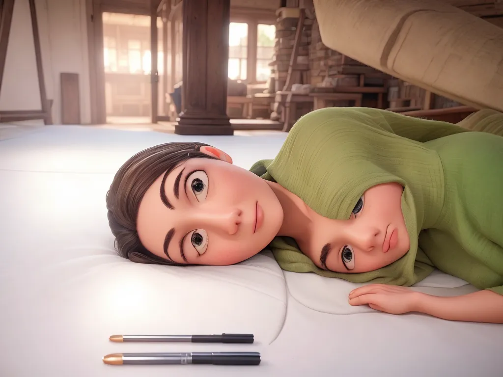 ((1girl)), adult, ((long hair)), ((hair bun with white ornaments on left side of head)), long face, tall, tall head, long head, tall face, thin eyebrows, eyelashes, teal eyes, thin nose, straight nose, lips, medium , nipples, cute nipples, (nude), fully nude, no clothes, naked, completely naked, completely nude, fully naked, embarassed, tight pussy, ((pubic hair)), solo, ((on bed)), akaneze