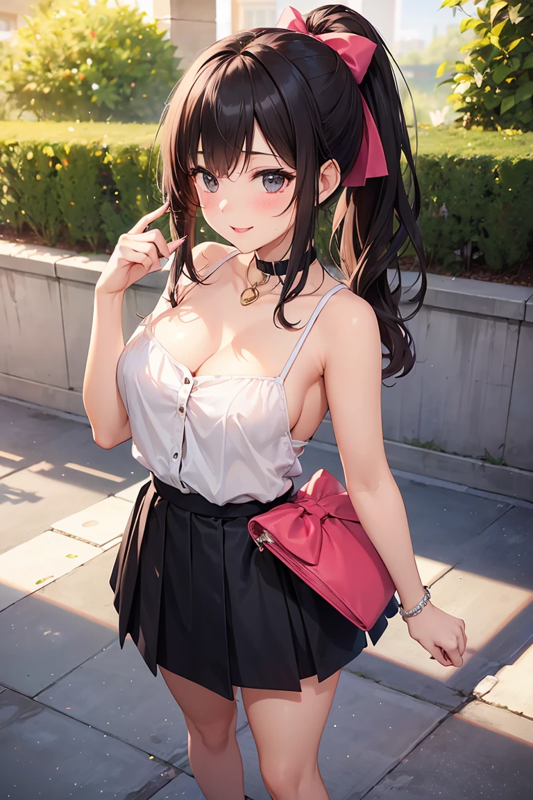 Brat Two awards Young Girl Realistic Provocative smile Useless skirt Shorts with little fabric Short camisole Very large breasts gravure Twin tails Between the legs Emphasize Double Peace Very thick thighs Very big ass Transparent nipples Around town Expose Primary school students school bag Gal