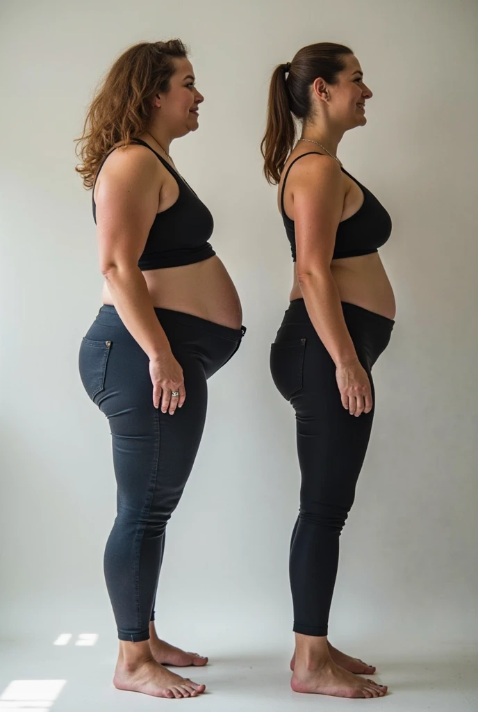 before and after of a fat woman who became thin and hot