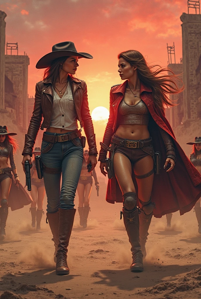 arafed woman in a cowboy hat holding a gun in a desert, post - apocalyptic cowgirl, cyberpunk wild west, karol bak uhd, cowgirl, deviantart artstation cgscosiety, ultra realistic concept art, stunning cgsociety, 4 k wild west, western gunslinger, highly realistic concept art, oldwest, cow-girl, post - apocalyptic cowboy