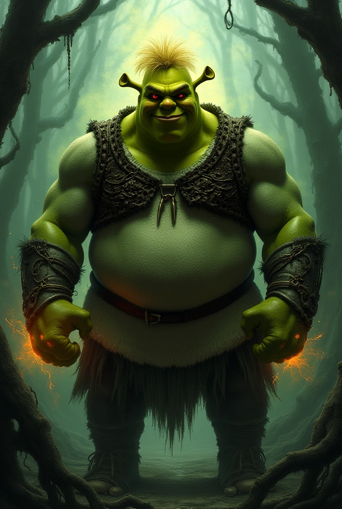score_9, score_8_up, score_7_up, score_6_up, source_anime, BREAK  <lora:Shrek_XLPD:1> shrek, green skin, muscular, walking forward, pants, serious, greyscale, monochrome, glowing eyes, serious, open mouth, fire, smoke, burning, wreckage, wasteland, grey sky, blood on clothes