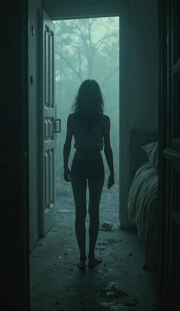 She entered through a creaky side door and found herself in a dimly lit hallway. Dust hung thick in the air as her flashlight illuminated the ruined furniture and peeling wallpaper. Despite the eerie atmosphere, Emily pressed on.