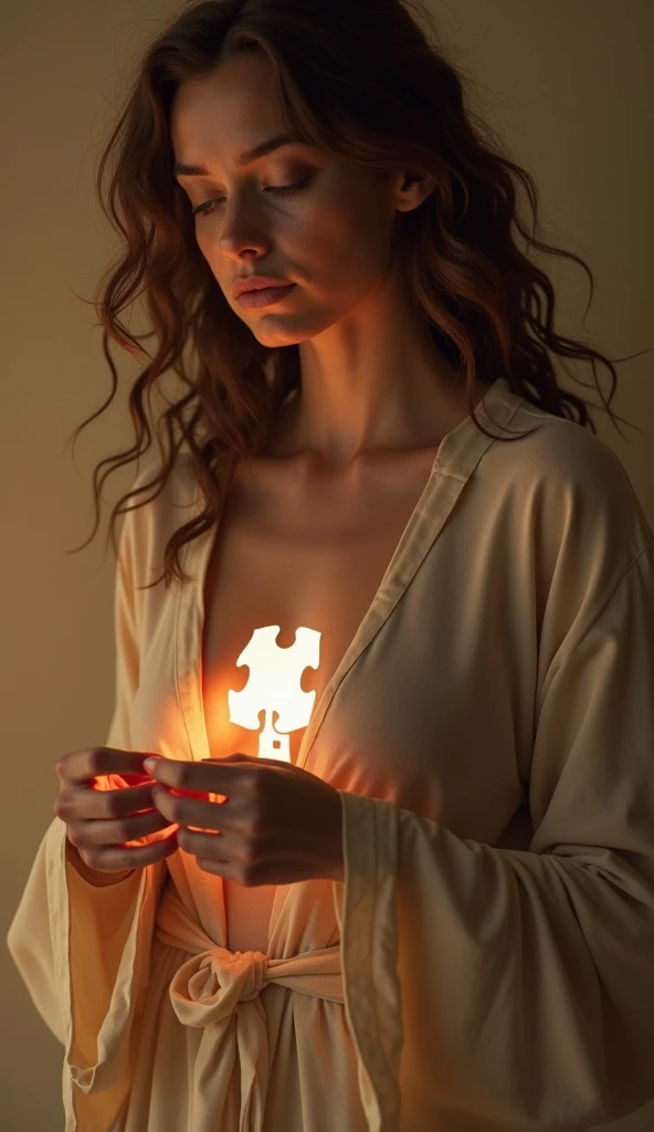 A sexy ie girl crying in a night club. Cupping her tits in her hands. She is surrounded a pink magical aura