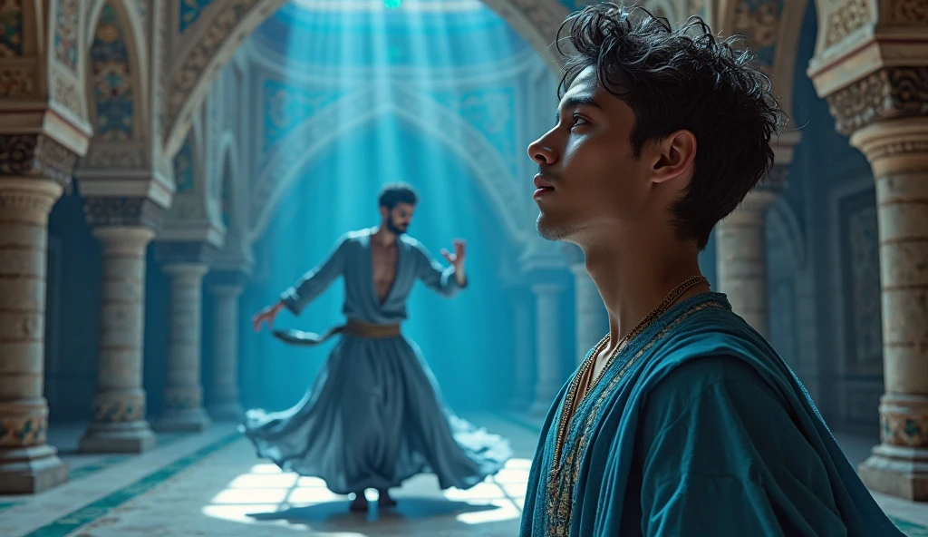 In the city of Agrabah, there lived a poor youth named Aladdin. He eked out a living by stealing and relying on his wit. One day, a sorcerer approached him, claiming to be the brother of Aladdin's deceased father. The sorcerer persuaded Aladdin and his mother that he could lead them to wealth and prosperity.