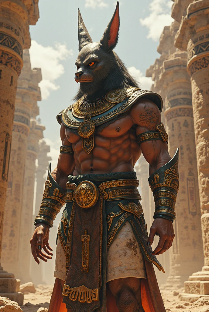 Pharaonic cat with huge muscles like bodybuilding champions wearing prison 
‏clothes realistic real