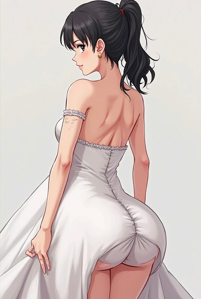 Saeko Busujima in a white vestido de novia standing outside, vestido intrincado, beautiful vestido de novia, Intrincado vestido detallado, dressed hermoso vestido, vestido intrincado, vestido extravagante, vestido real blanco, long luxurious vestido intrincado, fantasy long vestido intrincado, hermoso vestido, tul y encaje, vestido de novia, vestido real blanco, intricate fantasy dress, vestido blanco, long flowing vestido intrincado