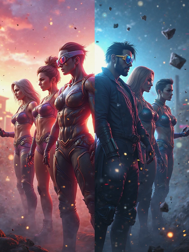 (masterpiece, top quality, best quality, official art, beautiful and aesthetic:1.2), (1girl), extreme detailed,(fractal art:1.3),colorful,highest detailed Rated R, nsfw, sexy female cyborg, magazine cover, poster art , Lovecraftian horror tattoos, tattoos, hint of vibrant, bold huge text, matted design layout.
，The hair is exceptionally short.，Authentic texture，Ultra-high image quality，detaild，Asian Faces，Interesting meat man, In the middle of the picture of hunky, 
