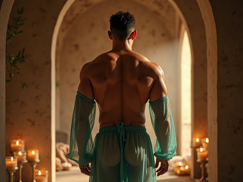 a nude man, strong body, huge penis,