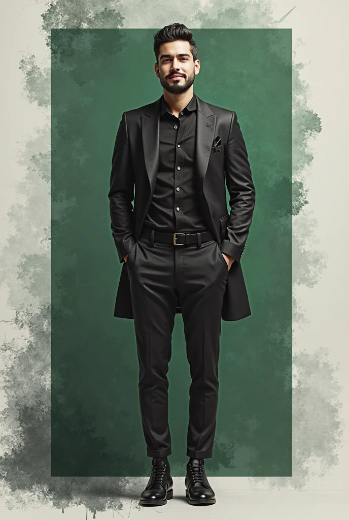 A young man name Vivek  with short spiky hair show full body