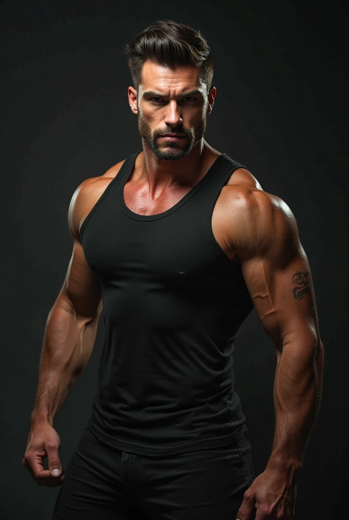 llustration in Leyendecker style: full-length drawing shirtless Sean Strong - 29, 6'1", 205 lbs, cos, similar to Henry Cavill, but a face like Tom Hardy for inspiration, beutiful, but not model material, Dark Brown Hair, Almost black pool of eyes, Constant five-hour shadow, pouty lips, marine, MARSOC Artillery Sergeant, Head of the Operations Department of Divisions, wounded while escorting Iraqi security forces in north-central Iraq. Three GSWs (Cannon Gunshot wounds) Shattered middle of the left thigh, Shattered right clavicle, and the bullet touched the jawline on the right side of his face and tore off his right earlobe. At Pacific High School, San Bernardino, California, He had an A 3.7 GPA and was a quarterback on the football team. San Diego State University, He specialized in linguistics. He is fluent in Spanish, Arabian (Accent in Mesopotamian), and Gaeilge (Not offered at school, I studied it on my own) In honor of his ancestry. Played football for the San Diego State Aztecs for four years. After that, How he got h