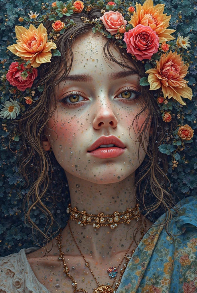 I am the last surrealist painting that exists on this planet, the last work of art that represents a beautiful woman of different races full of hope wrapped in an unreal world full of strange things., The message I want to leave is that art once existed , real very real , 24k unique piece rule of thirds cinema lighting finishes like photoshop and colors of a work of art great depth of field difference of 3d planes