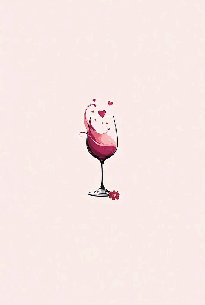 A child's drawing of a glass of pink sparkling wine