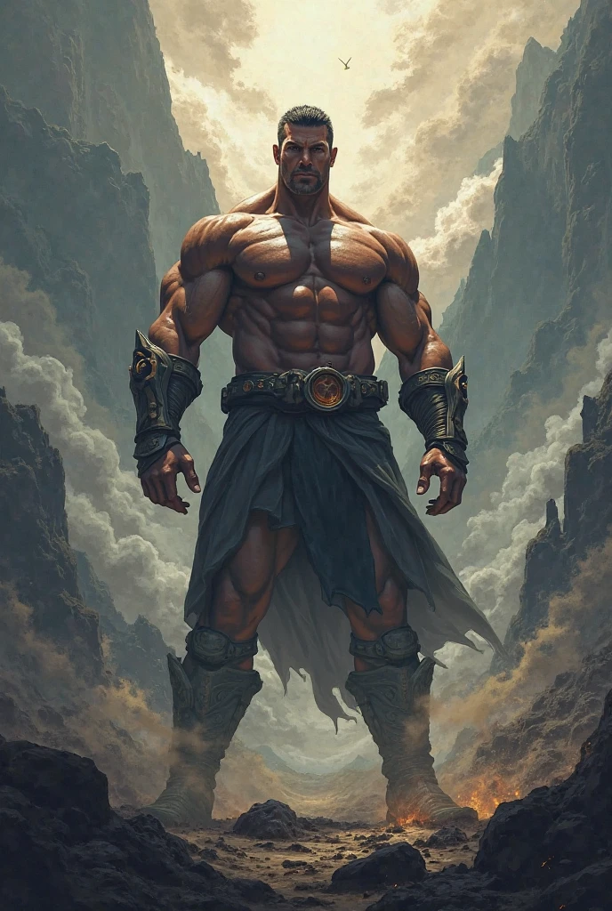 a warrior having a overwhelmed energy in his body