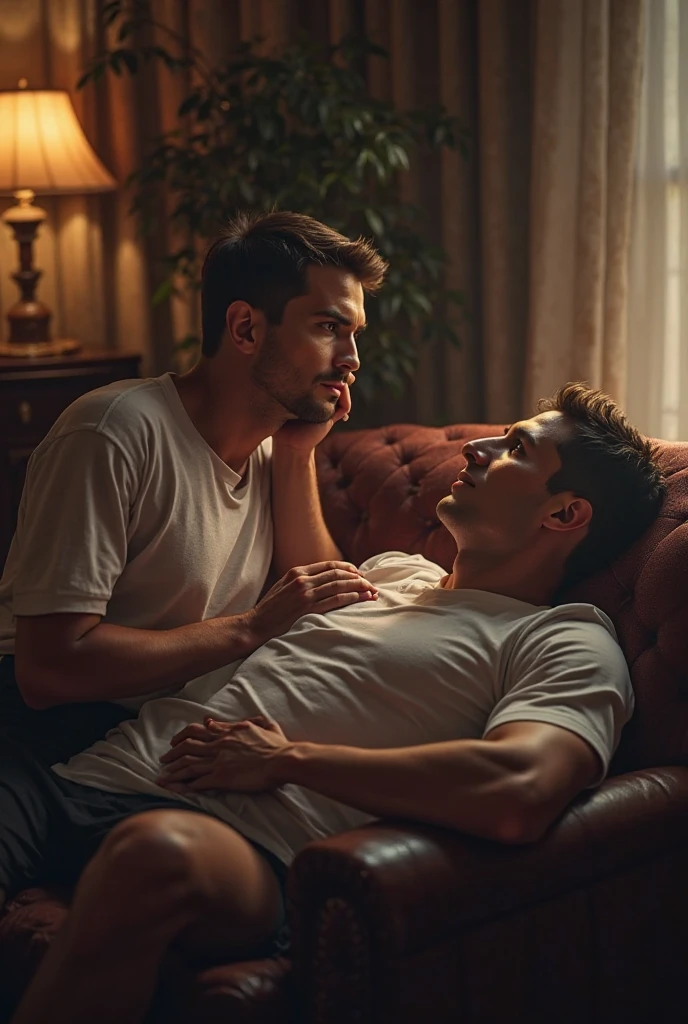 Chris Evans sucking another man&#39;s  on the couch. Realistic realism 4k