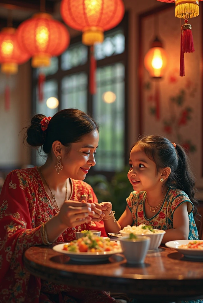 (an artistic:1.1) portrait,Indian,desi,mother,feeding,food,children,(beautiful:1.1) kitchen,(detailed:1.1) faces,(warm:1.1) lighting,(vibrant:1.1) colors,(medium:1.1) oil painting,(traditional:1.1) attire,(expressive:1.1) eyes,(kind:1.1) smile,(loving:1.1) gesture,(emotionally connected:1.1) family,(rich:1.1) textures,(homely:1.1) atmosphere,(authentic:1.1) Indian cuisine,(aroma-filled:1.1) surroundings,(wholesome:1.1) meal,(bonding:1.1) moment,(happy:1.1) children,(candid:1.1) interaction,(tender:1.1) motherhood,(captivating:1.1) expression,(melodious:1.1) background music,(nostalgic:1.1) memories,(best quality,4k,8k,highres,masterpiece:1.2),ultra-detailed,(realistic,photorealistic,photo-realistic:1.37)