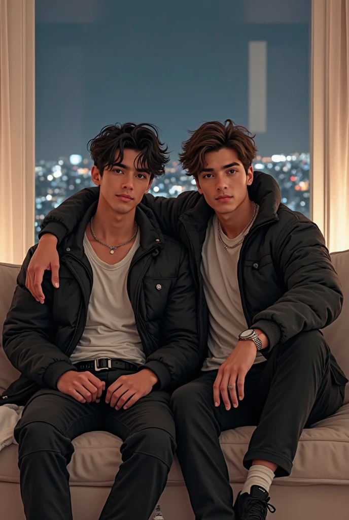 (both of them are black men), (head shot), (only face), (Two black male gay handsome muscular men in his 30s wearing red leather jackets), Mischievous smile, (detaile: 1 in 1), Natural muscles, HIG quality, Beautiful eyes, (Detailed face and eyes), (Face、: 1 / 2), Noise, Real Photographics、... ......................................PSD, Sharp Focus, High resolution 8K, realisitic & Professional Photography, 8K UHD, Soft lighting, High Quality, Film grain, FUJI XT3