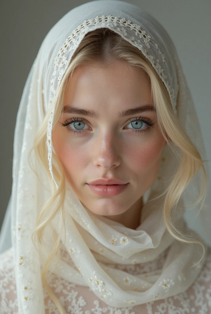 A beautiful Arabic Women Realistic wearing hijab and reveling her cleavage. DSLR Realistic