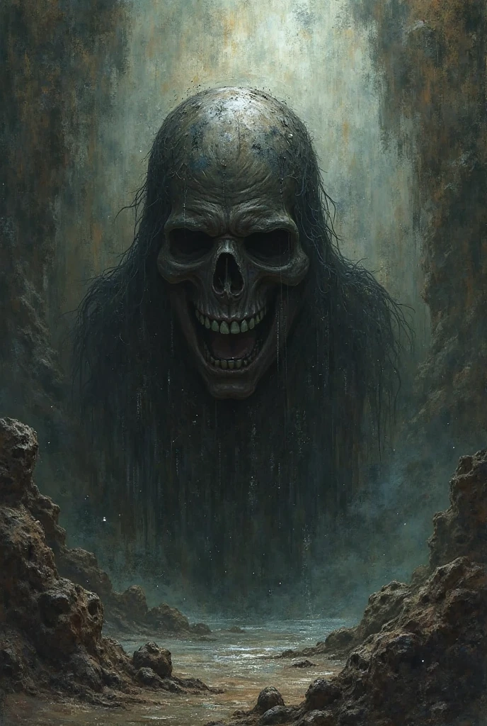 The Grim Reaper, horrifying, menacing, high chaos, dark academia atmosphere, intricate work by Johan Grenier style, Alyssa Monks style