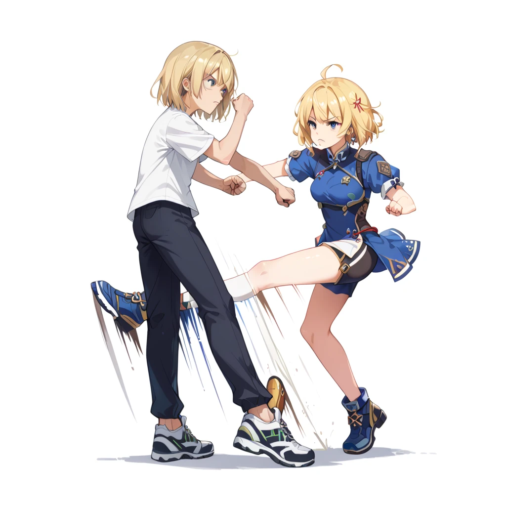 masterpiece, best quality, 1girl, chibi, climbing wall, blonde, blue eyes, bottomless, crying, surprised, nude ass, ((ass chewed by grey wolf)), bite marks on ass