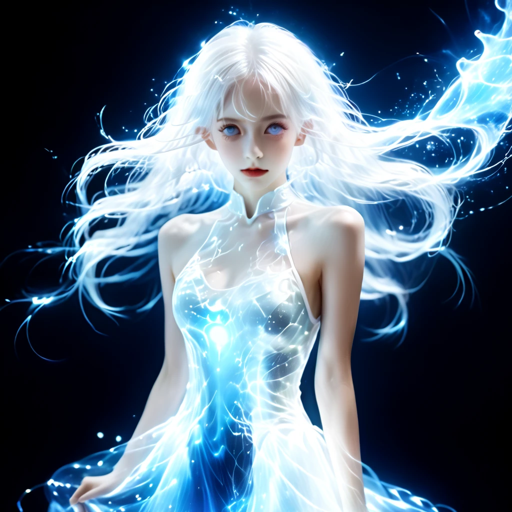 Bail_particle,Bail_line,lineแสง,particleของแสง,A girl made of particle,white hair,halter_set,1 girl,Bail_Light elements,ลำตัวglowโปร่งแสง,A girl made of light,
((dark)),epic,8ก,Fantasy,very detailed,magic,((Hood)),(Hoodie),((((hair on one eye)))),Cast a spell.,Black hole,fish,((glow eyes)) ((blue eyes)),((glow)),((Bloom)),beautiful,Masterpiece,nonsense,best quality,stand,1 girl,human,evil,evil grin,The Christian Bible,destruction,end of the world,Crazy eyes,Crazy,mental disorder,looking down,predominate,(sadism),((Demoniac)),spear,spectrum,scary,circle,edge,edge light,crescent,abyssal,shorts,Groin,Hip bone,hip line cowboy shot,magic Circle,too much energy,sci-fi,abyssaltech,พลังงานdark,impersonal,dissolve,see through,abyss,Anti-Tech,sci-fi,Pure energy,thigh,