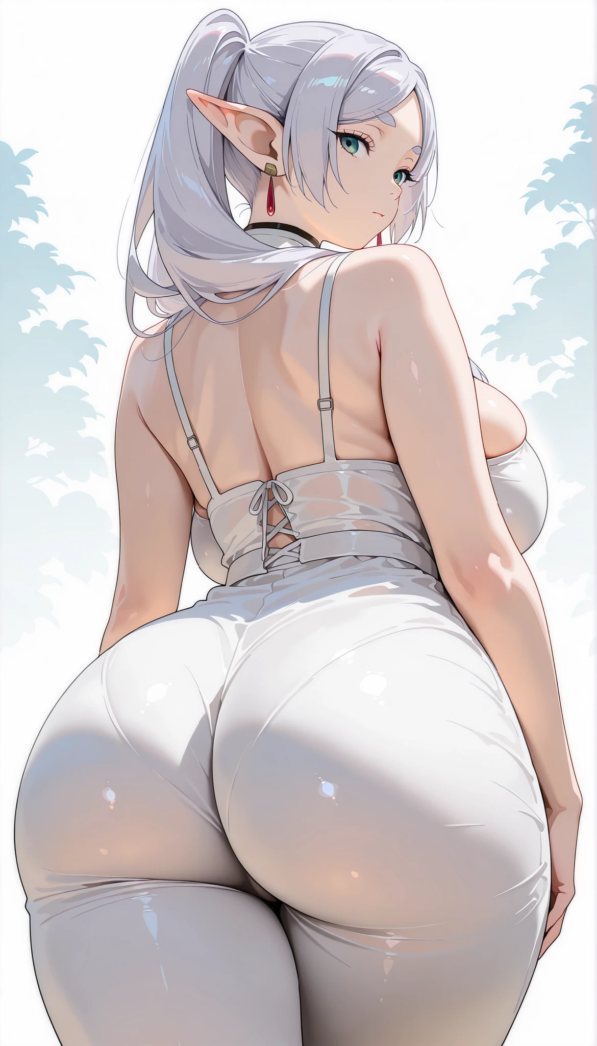 ((le_malin,le_malin_(listless_lapin)_(azur_lane),Bunny ear hairband,Braid hair),blushing face,Heavy breathing,saliva, sweat, Sweaty and wet all over,((Perfect body,))((Super beautiful,))((High quality,))((very small breast)),,Sweaty body,Rough breathing,Blushing,open and Show off crotch,crouching posture,(white pantyhose),((turn back, sticking out her butt,)),spread legs,pov, Looking at Viewer,Closed mouth,
