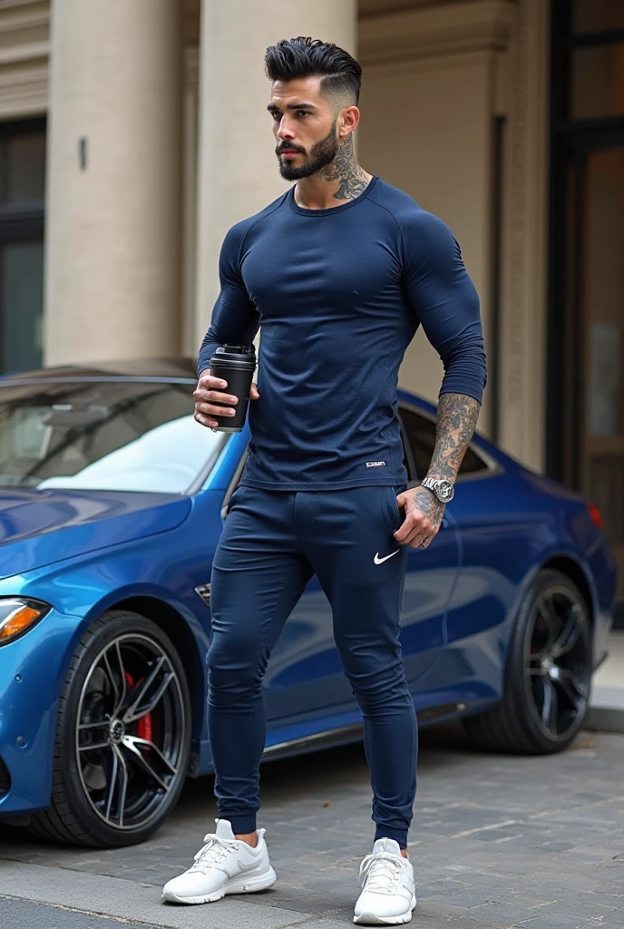 Generate a hyper-realistic image of a muscular asian male model standing outdoors in a lush, green natural setting, solo, Ultra HD. The model should have an athletic, bodybuilder physique with well-defined muscles, perfect facial features and a neutral facial expression. His skin tone should be warm and natural, pale white skin, with a smooth texture and clear muscle definition, (muscles bulge: 1.5). Perfect bare body, the model is wearing (a zip-up jumpsuit), highlighting his physique. The background should feature vibrant greenery, including various plants and trees, with sunlight filtering through the leaves to create a soft, natural light effect. Use bright, diffused lighting to accentuate the details of the muscles and skin, casting gentle shadows for added depth. The camera angle should be at eye level, capturing the upper body prominently with a slightly close-up perspective to emphasize the subject against the serene outdoor environment. (Full body view: 1.5), model posture,