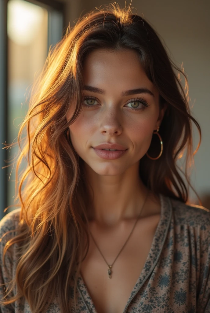 beautiful girl with long red hair in sweater (Drink coffee in a modern café at sunset), big breasts , long red hair, sighly detailed, innocent-looking face, green eyes, hight resolution, masterpiece, best qualtiy, intricate detailes, realistic skin textures, shot in Canon, 85 mm, light depth of field, Kodak Vision Color, Perfectly fitting body, ighly detailed, a picture_\(Ultras\), Photorealism, Realistish, post processed, maximum details, Ultrarealistic, photorealisim, photography, 8K UHD, photography