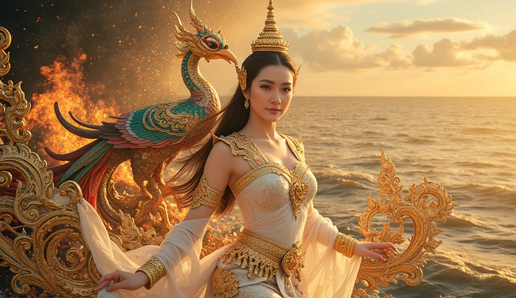 Thai _ Characteristics, a Thai woman long hair look at camera - SeaArt AI