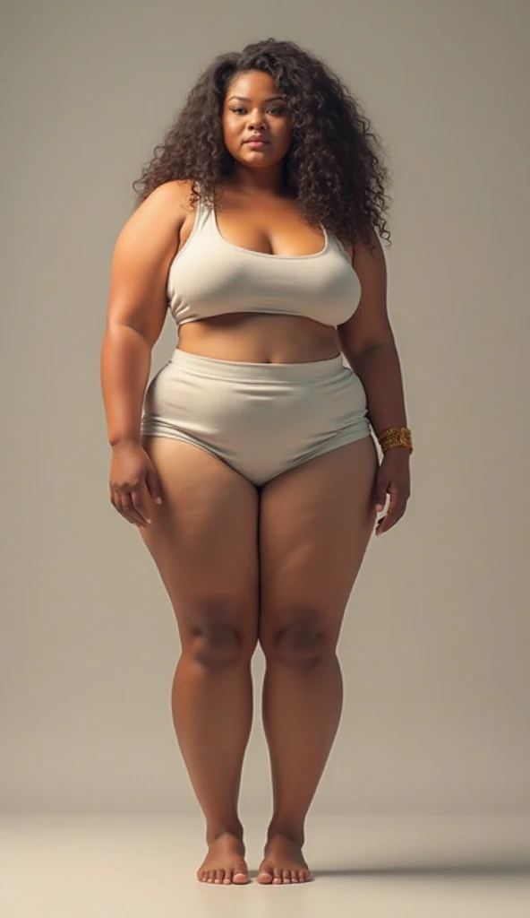 (ultra high definition), (ultra high definition), (full sharpness), (maximum quality), (Cinematic), (8k), (very black Girl), ((very tall girl), ((chubby)), ((extremely beautiful)), (alone), ((full body)), (ultra detailed face), (ultra detailed eyes), (ultra realist eyes), (perfect body), (delicate hands), (very detailed hands), (studio lighting), ((front view)), (very sexy), (happy smile), (soft skin), (very insinuating), ((perky butt)), (((wearing shorts and t-shirt))), ((ultra wide hips)), (very thick thighs), ((very thin waist)), (very small breasts), (very big ass), (natural skin), (unique), (totally realistic), (very hot), (very fat ass), (very wide ass), (so sweet), temptation), (very wide pubis), (broad bones), (very round ass), ((no belly)), ((flat belly)), ((always the same face)), ((repeat always the same face)), ((always the same body)), ((always the same proportions))