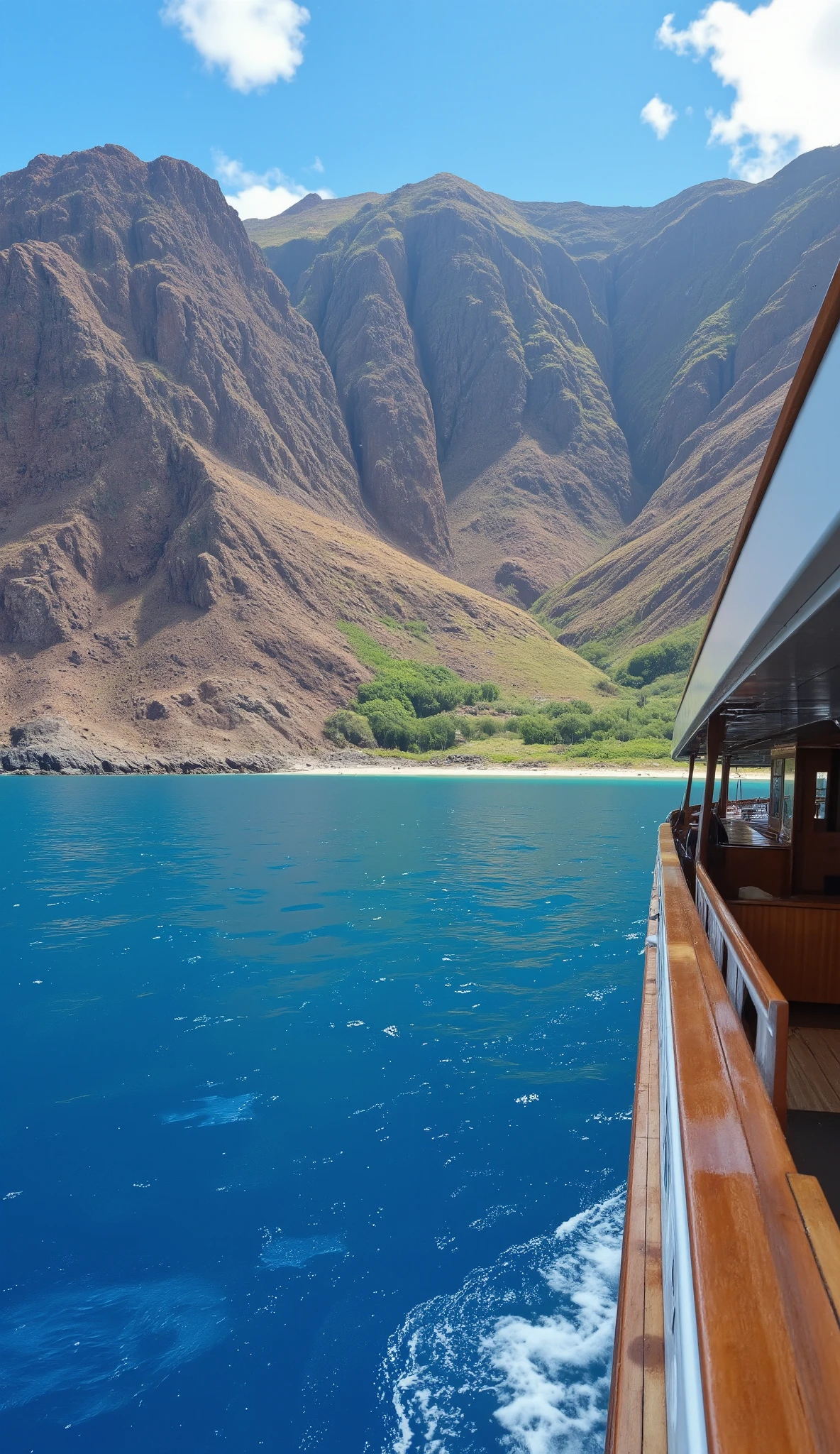 in high-definition images、of the northwestern Hawaiian Islands in Hawaii「Nihoa Island」海から観るNihoa Islandの絶景。views from the deck of a large ship。pretty close to the island。