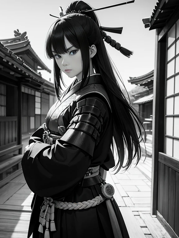 Raiden Shogun with black dress, realistic