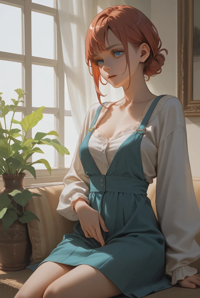 (masterpiece), (highest quality), (Very detailed),(Disheveled Hair),(shape), (One Girl), (Fashionable clothes),Blonde Long Hair, ((Red color's small horned headband)), ((Emerald green, Pastel colored short sleeve one piece dress)), (( White lace at the hem)), ((She is wearing tights, purple and orange striped colors)), ((Star mark in a little glass ball)), ((The magic wand has a little glass ball on the end.)), ((There is a bird feather growing next to the little glass ball.)), ((There is a small crown on top of the little glass ball.,)), NSFW,