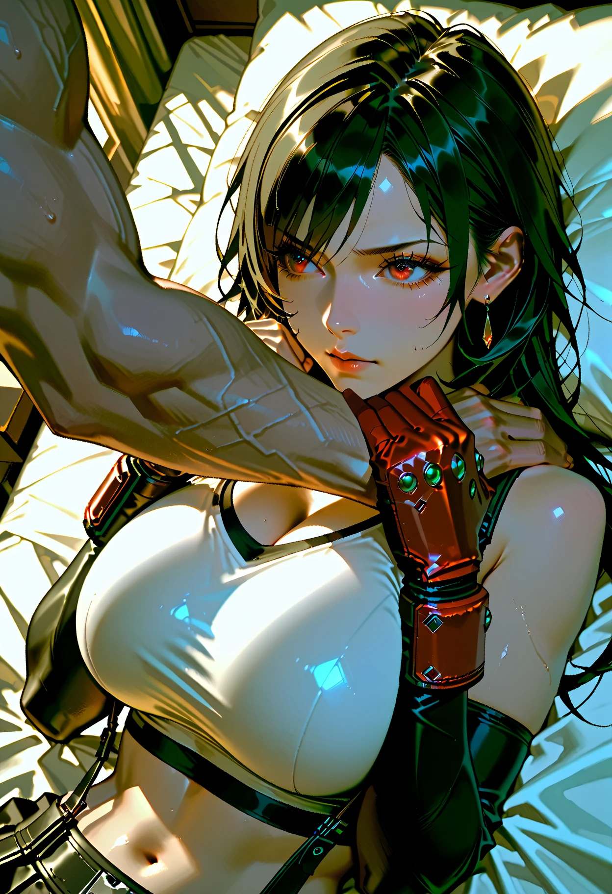 (((Full body latex bondage suit))),(((masterpiece, Highest quality))),(((alone:1.2))),(((One Girl:1.2))),32K Wallpapers, Very detailed,(((((portfolio))))),(((((close))))),(((((Breast augmentation))))),((((More angles)))),(((highlight))),(((completion. Detailed face))),((((Very talented)))),(((((The most complex machine))))),(((Genius Mechanic))),((Overall colorful)),(((((Huge breasts,Browsing Caution,((BDSM)),((Ripped latex bondage)),Erect nipples,Transparent chest,A woman experiencing orgasm,,grab penis with hand,Sweat coming out of penis,Realistic Face,Beautiful image quality,Woman playing,Beautiful face,Beautiful eyes,