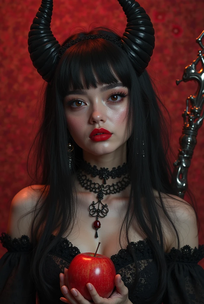 A dark elf (cute woman, pale white skin, large pointy ears, blood red eyes, large evil tattoos, sheer black lingerie), she is studying the glyphs in her summoning chamber, show all of her