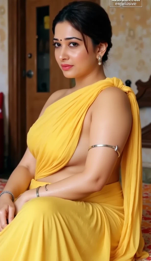 (best quality,highres), Vogue style photo shoot of malay 20 years old lady wears ((traditional bali kebaya)), ((transparent cloth)), brown skin, ((dimple chin)), big natural breast, saggy breast, very skinny body, sensual pose, ribs, hyper - realistic photography, full body, 8k, extreme close - up shot, half body shot, sexy pose, ((gigantic breast)), small belly, no panties, no pants, no skirt, taken photo from side angle