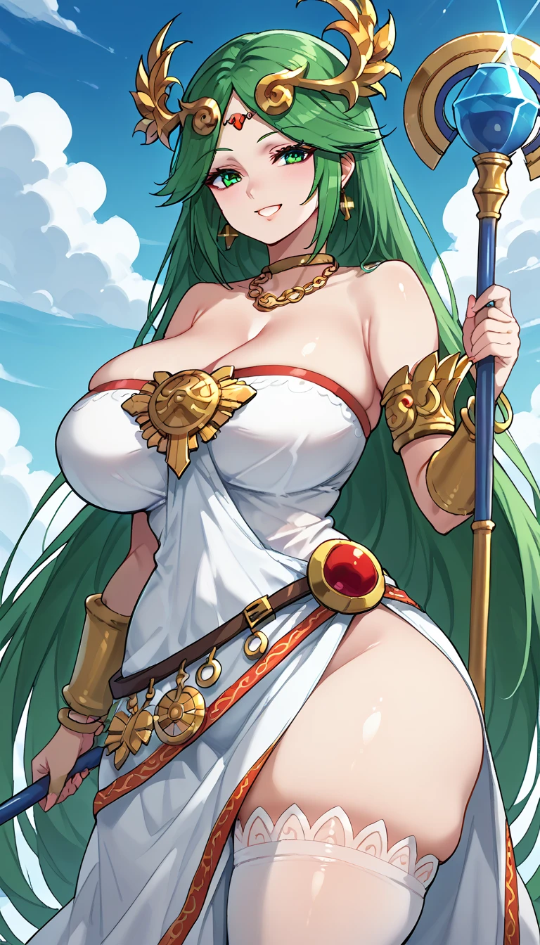 masterpiece,One Piece_Nefertari Vivi ,best quality,One Piece_Nefertari Vivi dress, (gigantic :1.7),(muscle:1.5),in dungeon, looking at viewer, cowboy shot,green hair, curvy, bule eyes,a female tyrant with a penchant for tortureenched in sweat,pink cheeks,shiny suit ,smile without opening her lips,goden light,balanced eyes,plump body,jewelry,,Detailed fingers ,round breasts,1 handg chest,1 hand supports chest

