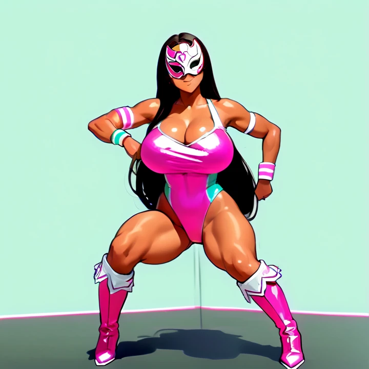 50-year-old peruvian woman in tight lycra jumpsuit, dynamic move, super tight midsection, tiny microwaist, big breasts, hyper ass, hyper thighs, hyper thighs.
